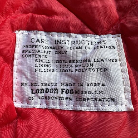 Rare Vintage London Fog Red Leather Moto Jacket Women’s 12 Made in Korea 80s - Picture 5 of 16